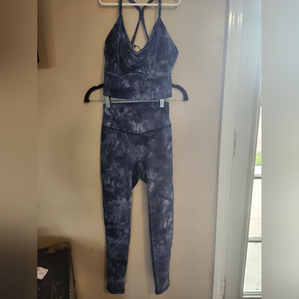 Lakeaide Blue Spray Dye Gym Shark Elevate Workour Set Small